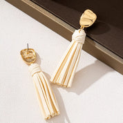18K Gold-Plated Tassel Earrings | Earrings Daverri Fashions