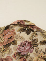 Floral Waffle Knit Patchwork Chest Pockets Buttoned Jacket | Jackets Daverri Fashions