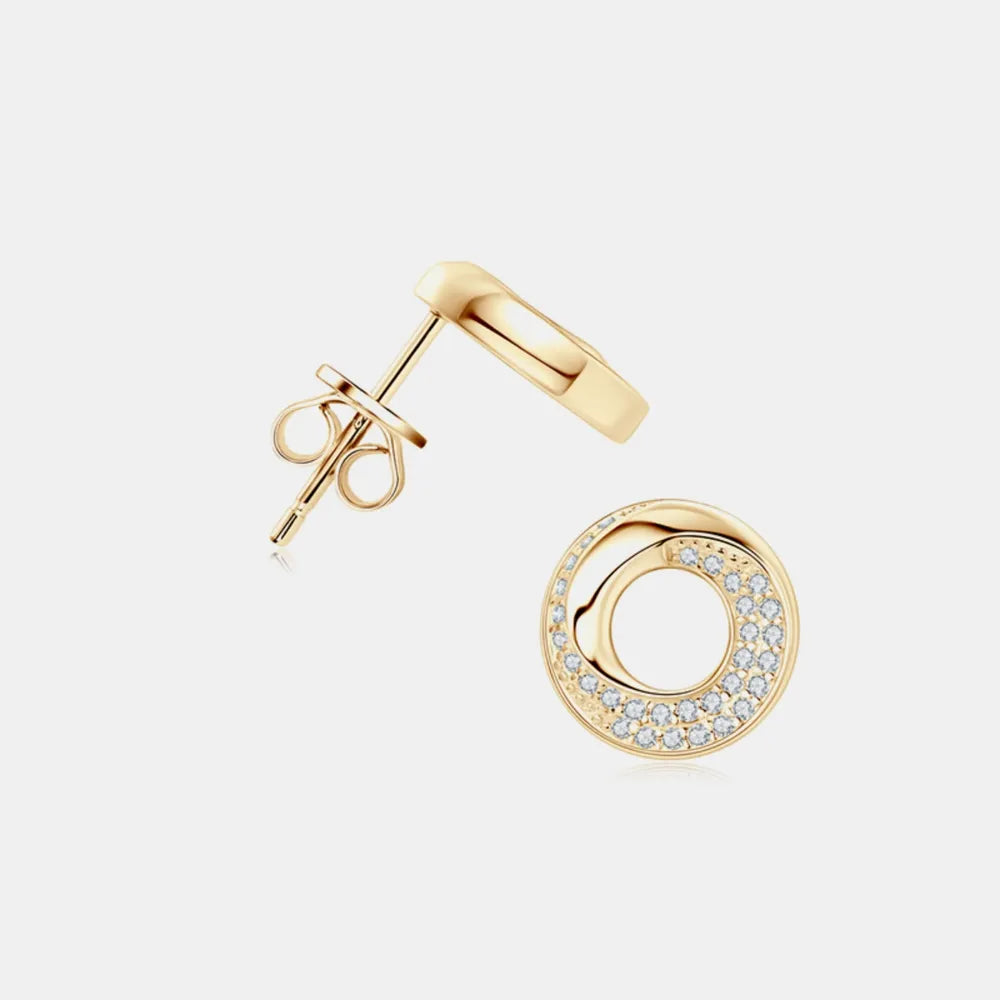 925 Sterling Silver Inlaid Moissanite Stud Earrings | Sterling Silver Earrings Daverri Fashions