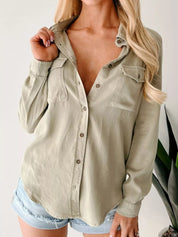 Button-Down Collared Neck Denim Shirt | Shirts Daverri Fashions