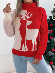 Christmas Reindeer Turtleneck Sweater | Sweaters Daverri Fashions