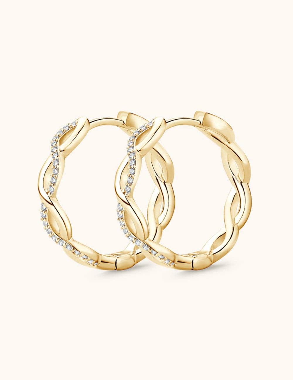 Moissanite Crisscross Hoop Earrings | Earrings Daverri Fashions