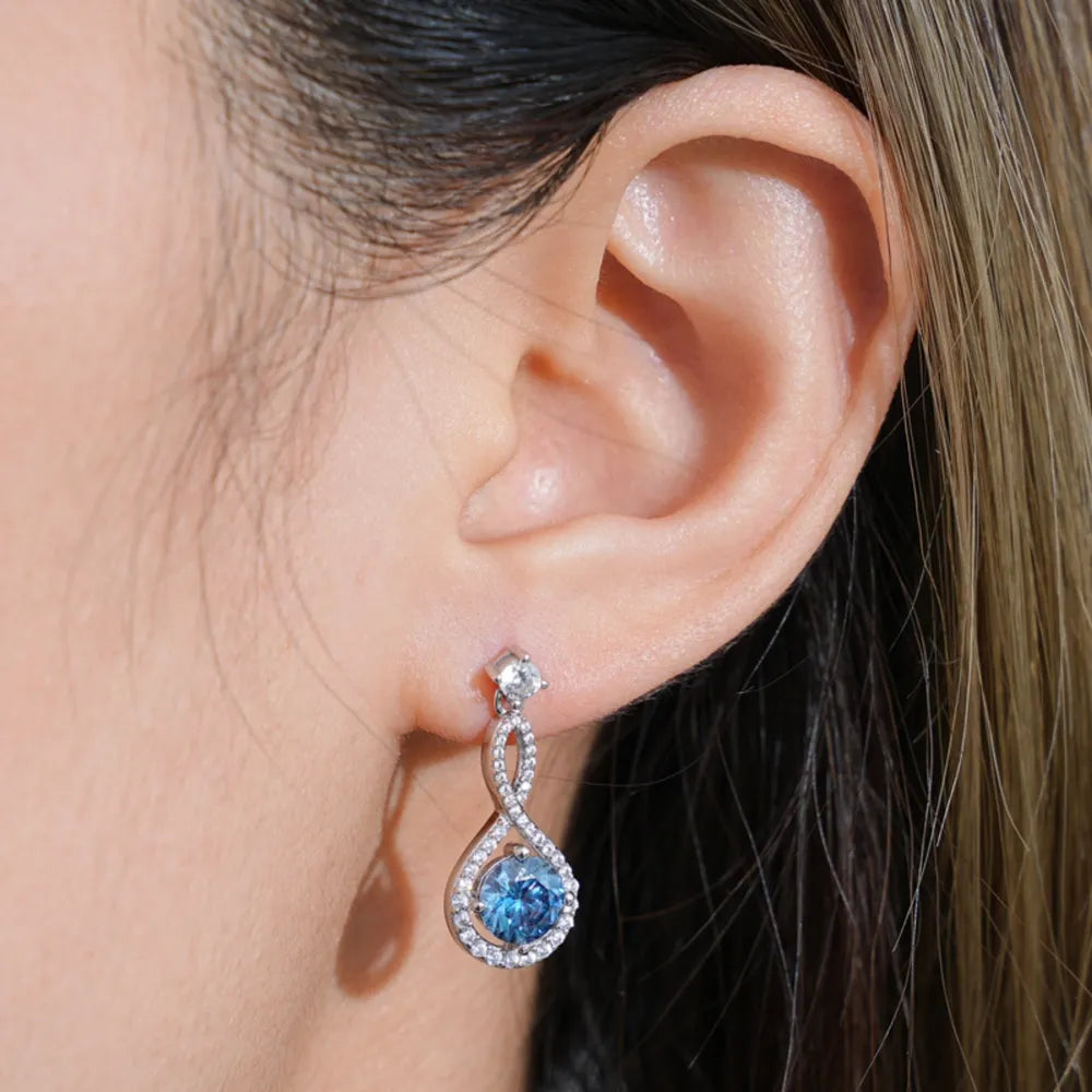 1 Carat Moissanite 925 Sterling Silver Earrings | Earrings Daverri Fashions