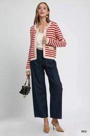Umgee Striped Knit Button-Up Cardigan | Cardigans Daverri Fashions