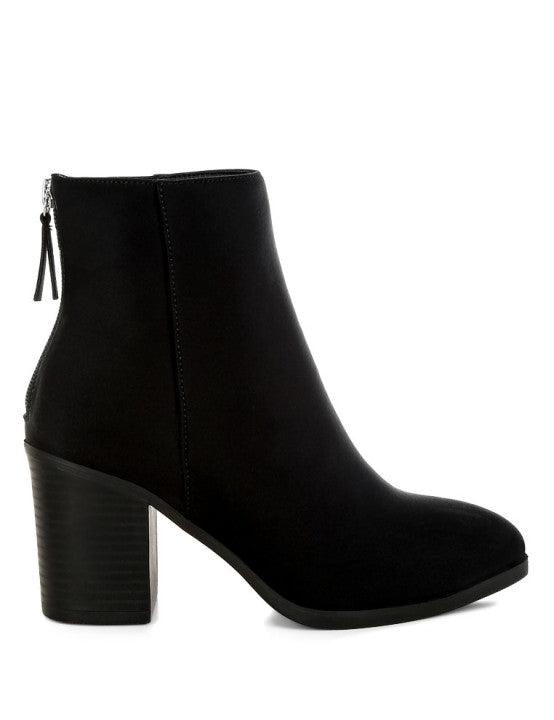 Veyara Lycra Block Heel Ankle Boots | Boots Daverri Fashions