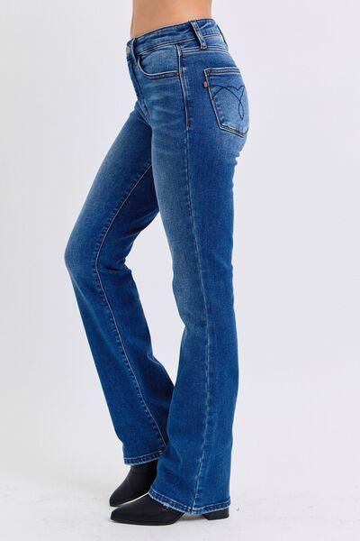 Judy Blue Mid-Rise Bootcut Jeans with Thermal Lining | Jeans Daverri Fashions