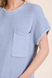 Lime 'N' Chili Solid Cap Sleeve Stitch Edge Knit Sweater | Sweaters Daverri Fashions