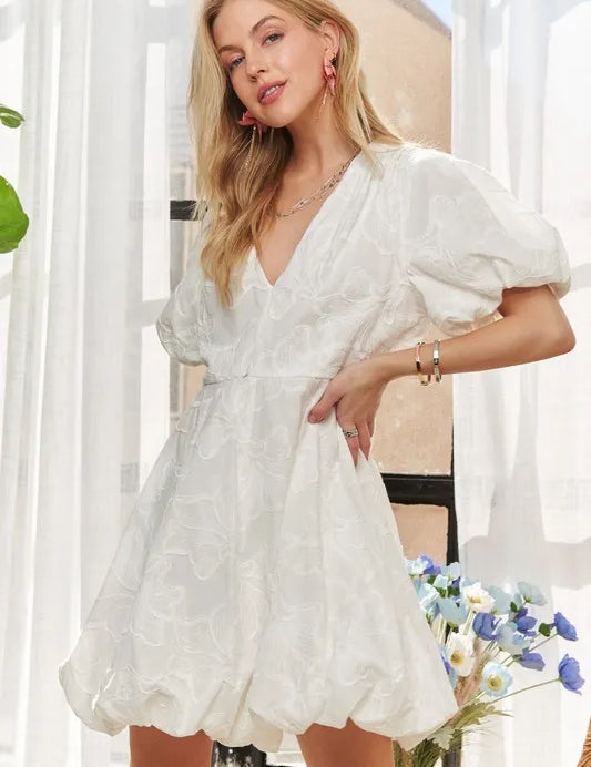 ADORA Puff Sleeve Floral Dress | Daverri Fashions