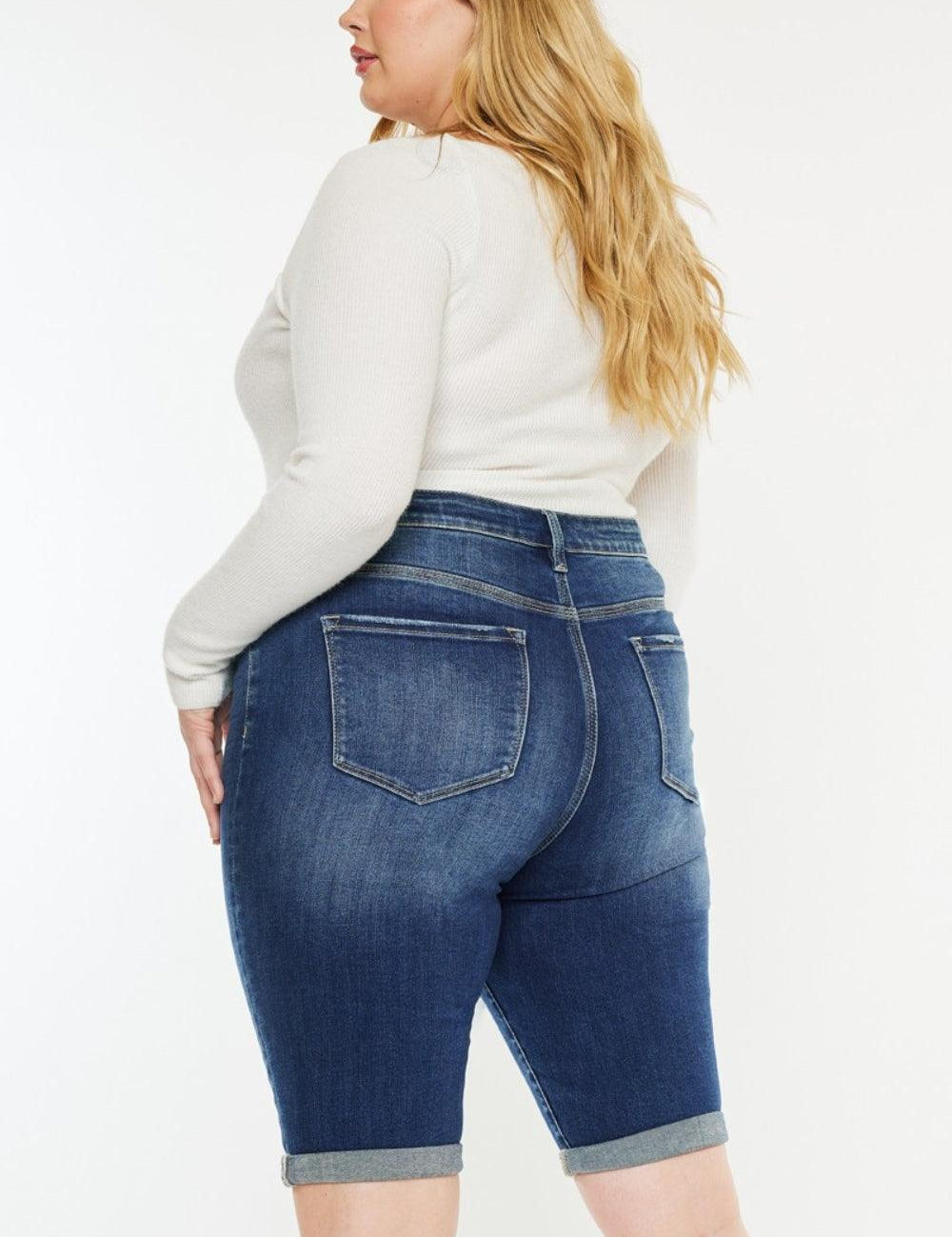 Kancan Full Size Cat's Whiskers Button Fly Denim Shorts | Daverri Fashions