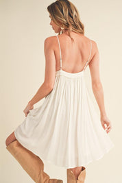 Aemi + Co Ruched Plunge Mini Cami Dress | Cami Dresses Daverri Fashions