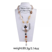 Alloy Dripping Oil Flower Resin Y-Shaped Necklace | Necklaces Daverri Fashions
