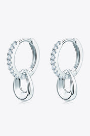 925 Sterling Silver Moissanite Double Hoop Earrings | Earrings Daverri Fashions