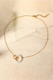 Pearl Hoop Link Pendant Necklace | Necklaces Daverri Fashions