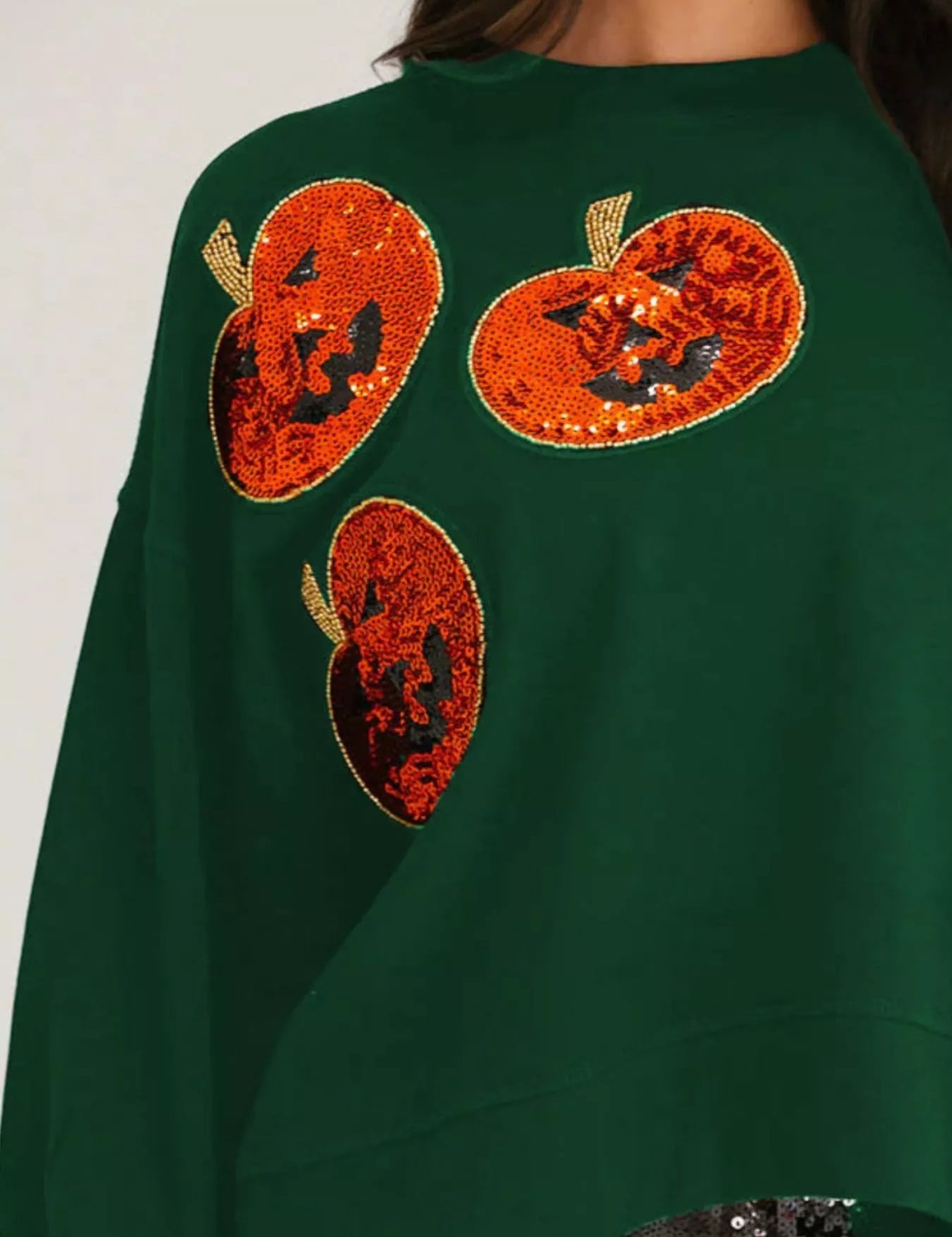 Halloween Pumpkin Round Neck Sweatshirt | Sweatshirts Daverri Fashions