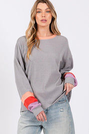 SAGE + FIG Color Block Waffle Knit T-Shirt | T-Shirts Daverri Fashions