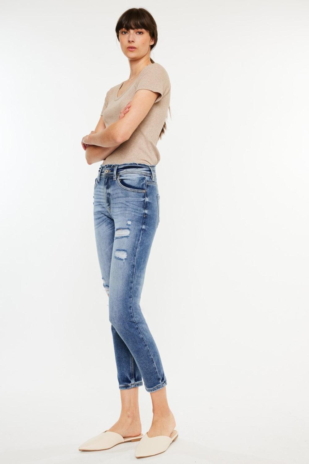 Kancan High Rise Distressed Mom Jeans | Jeans Daverri Fashions