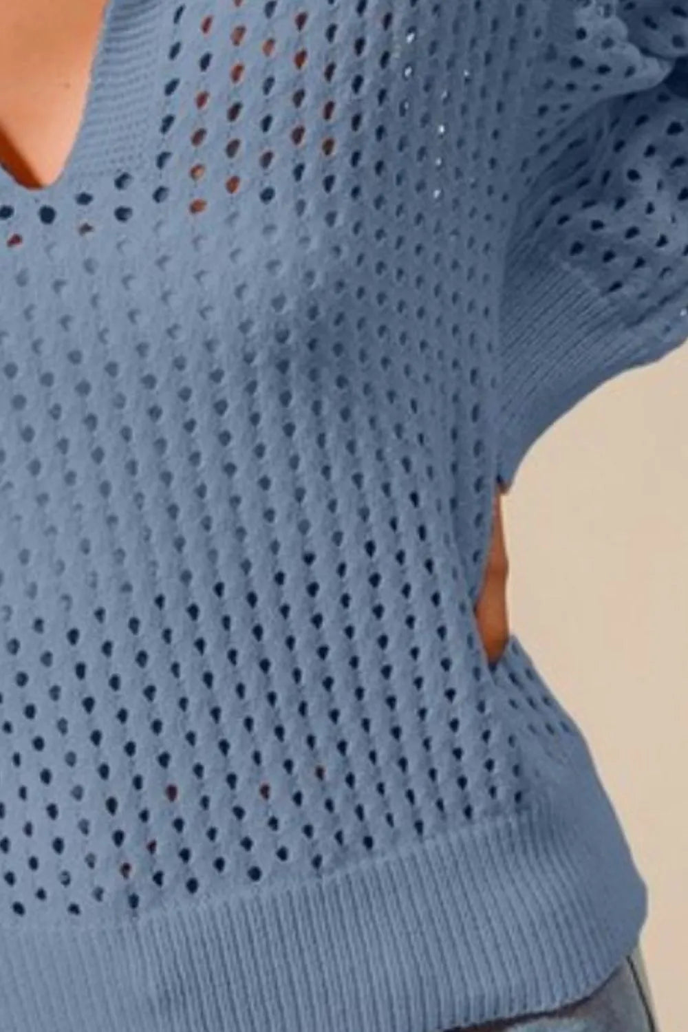 SO ME Open Knit Polo Sweater Top | Sweaters Daverri Fashions