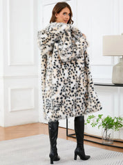 Thermal Leopard Faux Fur Hooded Coat | Coats Daverri Fashions