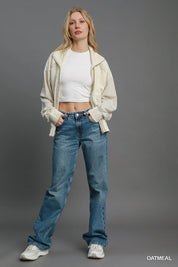 Umgee Two-Way Jacquard Zip-Up Jacket | Daverri Fashions