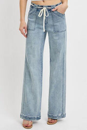RISEN Full Size Straight Leg Jeans with Pockets Plus Size | Jeans Daverri Fashions