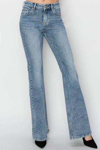 RISEN Full Size Mid Rise Bootcut Jeans | Jeans Daverri Fashions