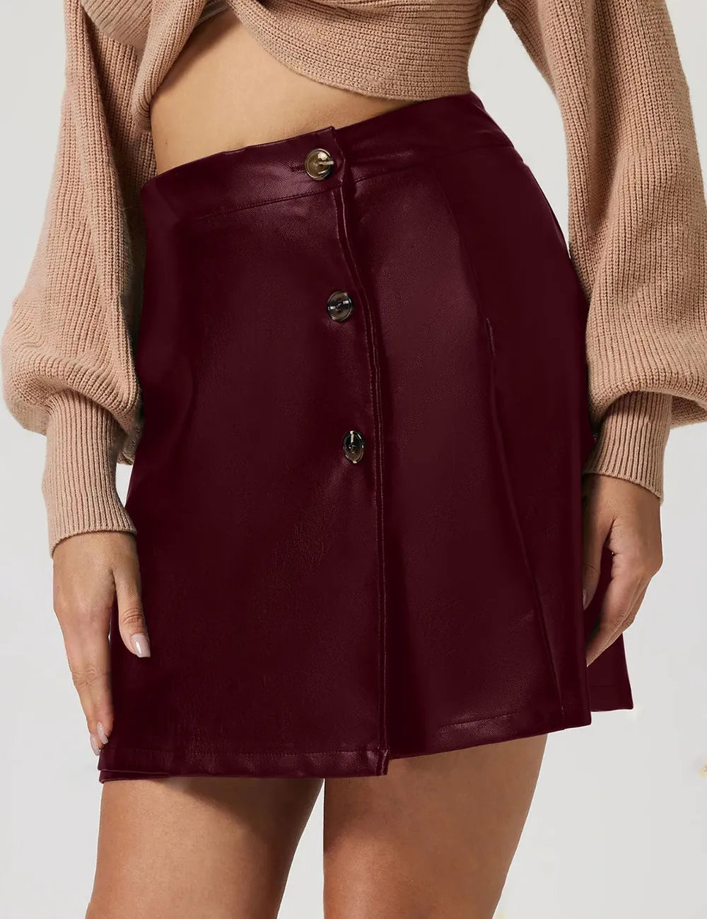 Buttoned High Rise Mini Skirt | Skirts Daverri Fashions