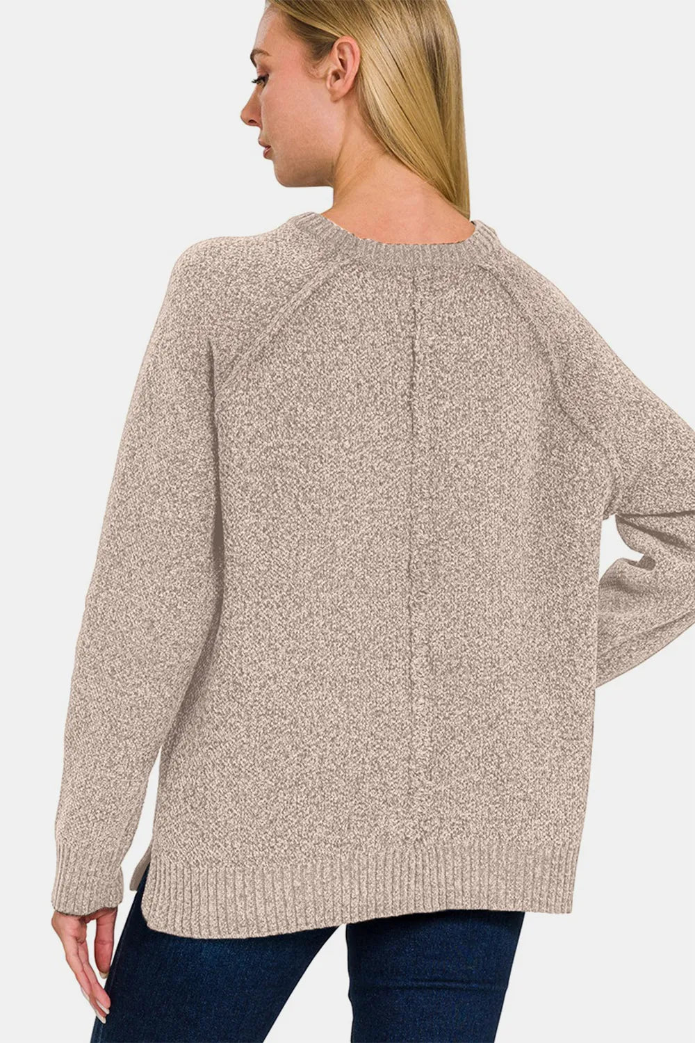 Zenana Side Slit Raglan Sleeve Sweater | Sweaters Daverri Fashions