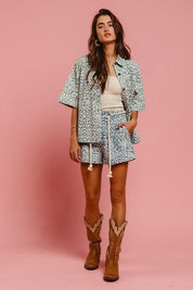 BiBi Rope Belt Leopard Shorts | Daverri Fashions