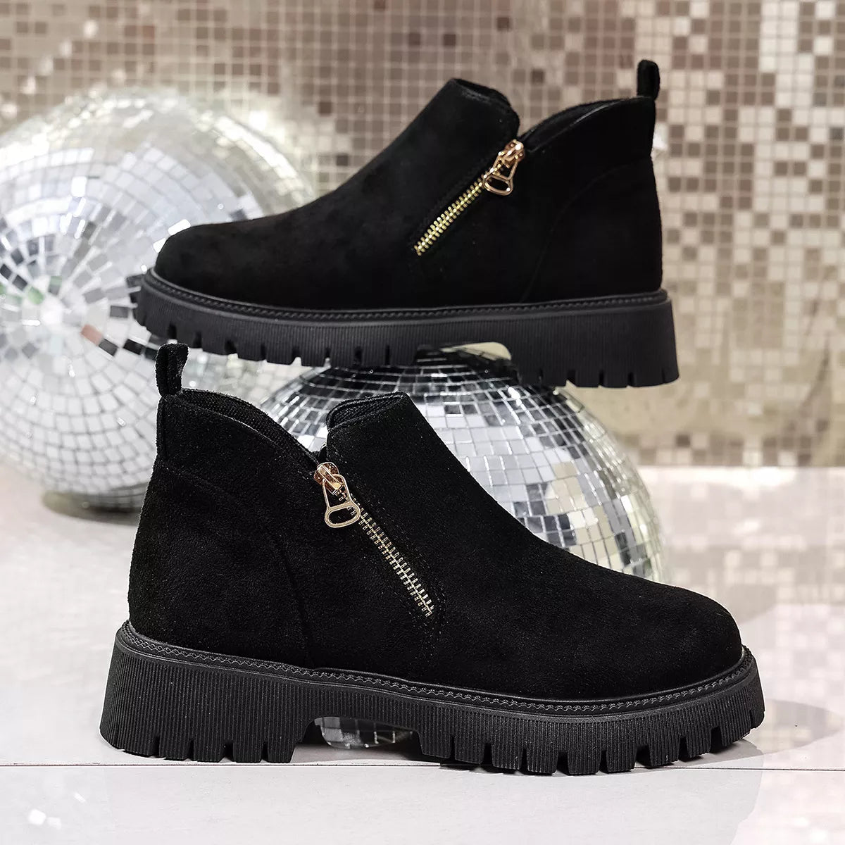 Bria Round Toe Side Zip Ankle Boots | Boots Daverri Fashions