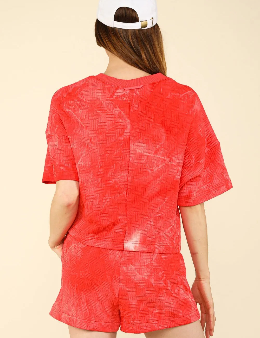 VERY J Quilted Washed Crop Top and Shorts Set | Outfit Sets Daverri Fashions