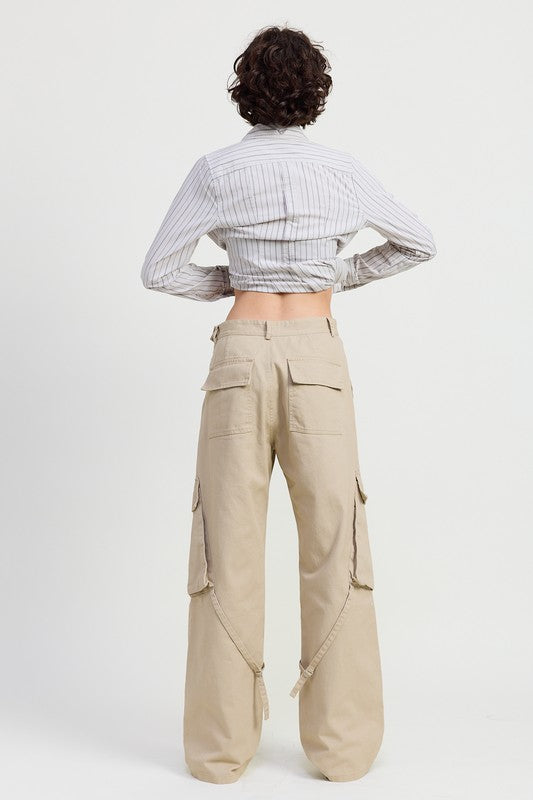 CARGO PANTS WITH POCKET DETAIL | Daverri Fashions