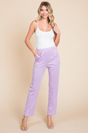 Lilac Culture Code Full Size Pin Tuck Detail Slim Pants | Pants Daverri Fashions