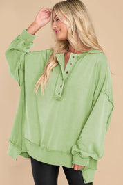 Exposed Seam Long Sleeve Sweatshirt | Sweatshirts Daverri Fashions