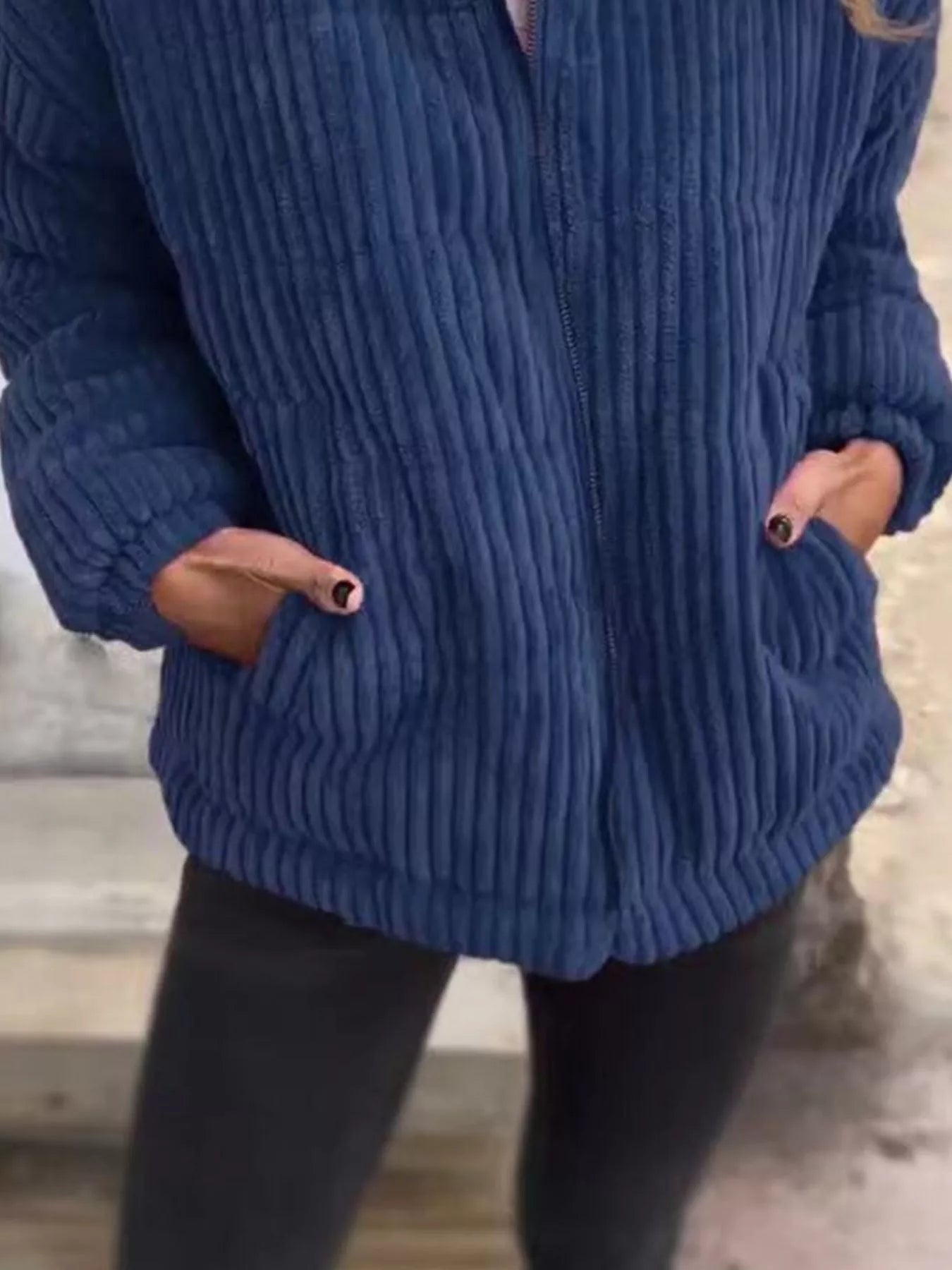 Full Size Zip Up Funnel Neck Long Sleeve Winter Coat Plus Size | Coats Daverri Fashions