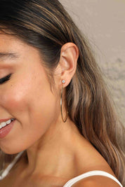 Gold One Size Adored 925 Sterling Silver Moissanite Hoop Earrings | Sterling Silver Earrings Daverri Fashions