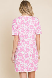 BOMBOM Floral Button Down Mini Dress | Daverri Fashions