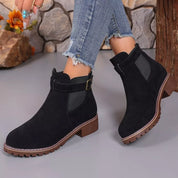 Round Toe Block Heels Boots | Boots Daverri Fashions