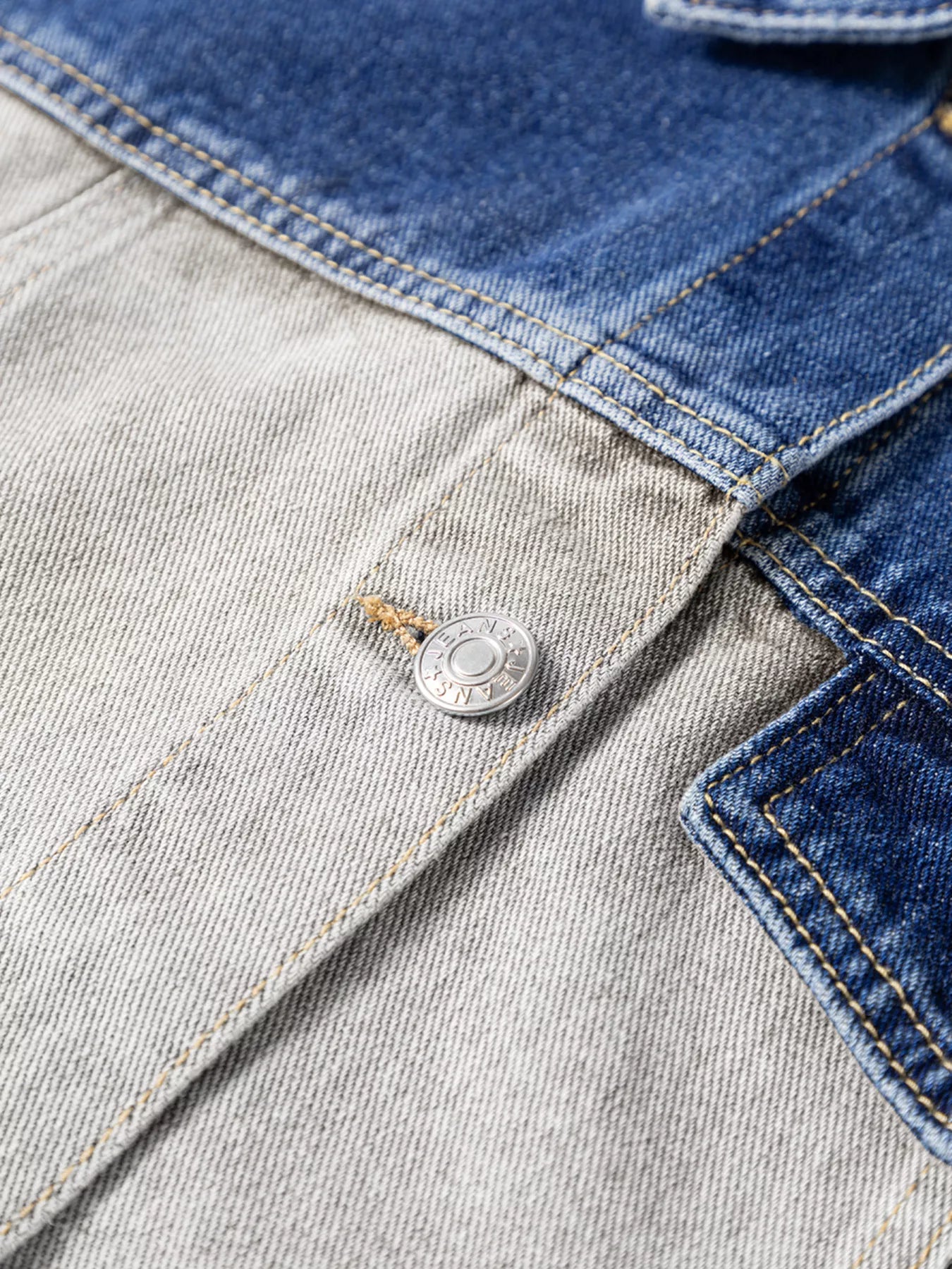 Color Block Patchwork Raw Hem Denim Jacket | Denim Jackets Daverri Fashions