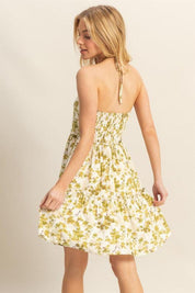 HYFVE Floral Print Halter Neck Tiered Mini Dress | Daverri Fashions