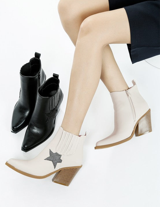 Melt Down Glitter Star Detail Chelsea Boots | Boots Daverri Fashions