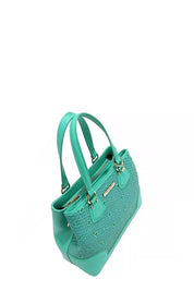 Monogram Pattern Handbag with Rhinestones Decor | Handbags Daverri Fashions