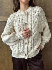 Cable Knit Button-Down Cardigan | Cardigans Daverri Fashions