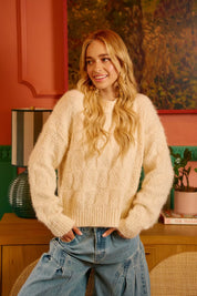 BiBi Checker Board Drop Shoulder Sweater | Sweaters Daverri Fashions