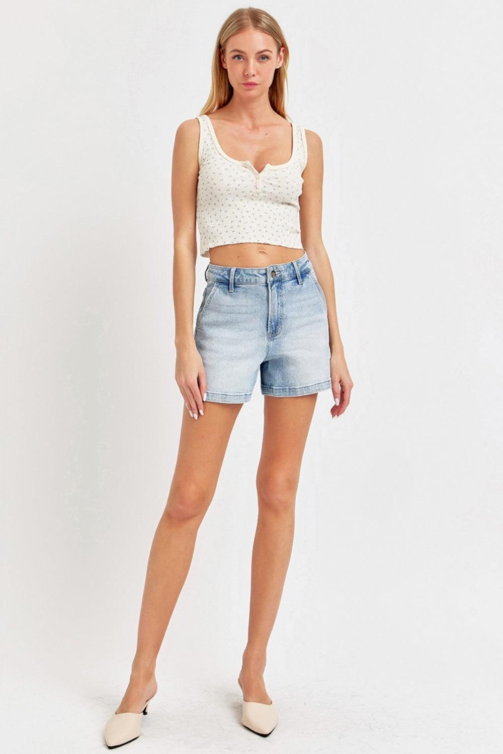 Risen Full Size High Rise Denim Shorts | Denim Shorts Daverri Fashions