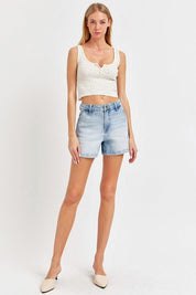 Risen Full Size High Rise Denim Shorts | Denim Shorts Daverri Fashions