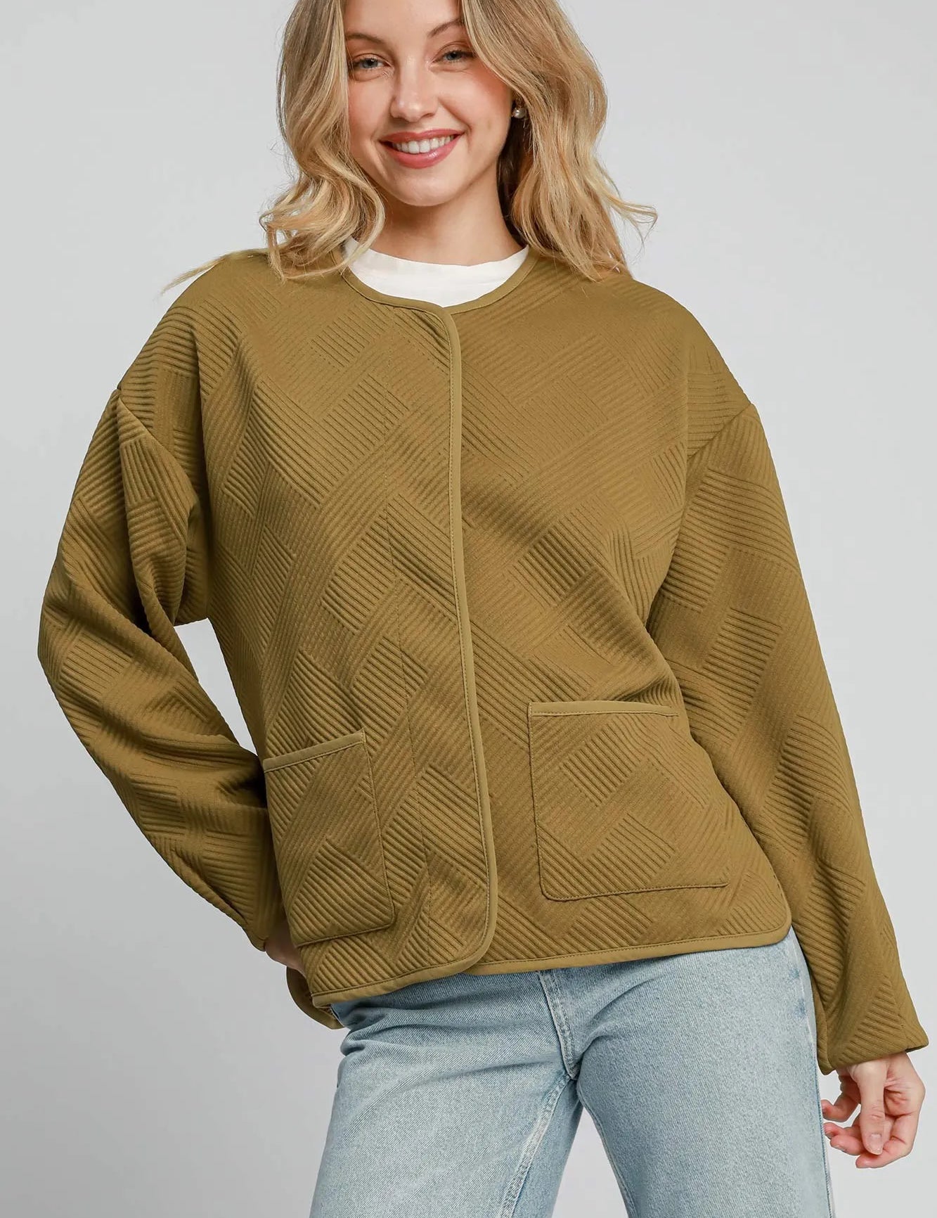 Umgee Textured Jacquard Jacket | Jackets Daverri Fashions