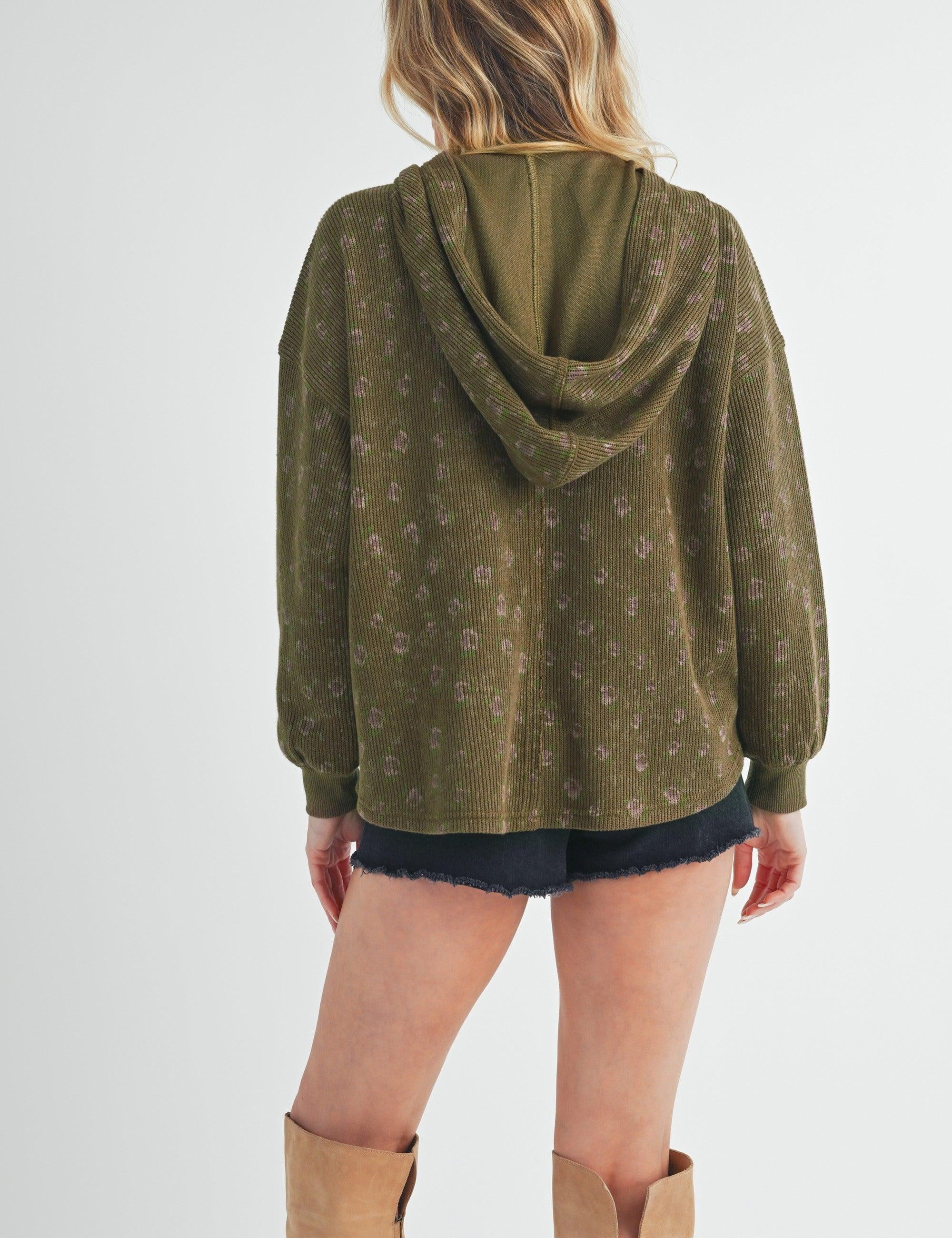 Aemi + Co Floral Button Up Hooded Jacket | Jackets Daverri Fashions