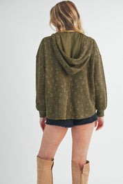 Aemi + Co Floral Button Up Hooded Jacket | Jackets Daverri Fashions