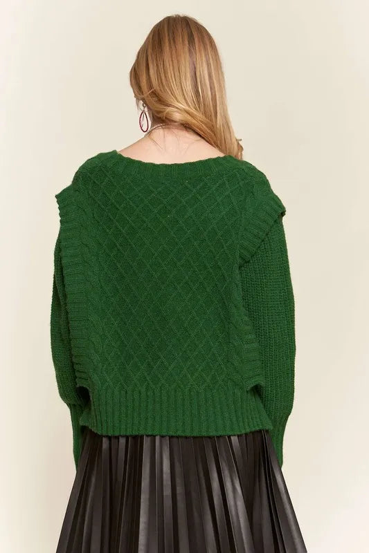 ADORA Ruffle Detail Adorable Sweater | Sweaters Daverri Fashions