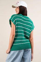 VERY J Striped Knit Sweater Vest Top | Sweaters Daverri Fashions